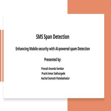 SMS Spam Filtering System for sms system | PPTX