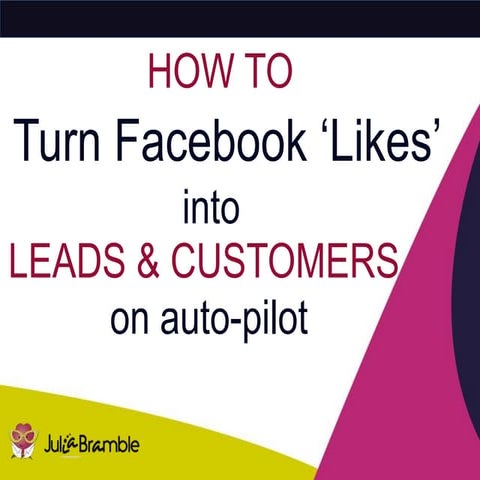 How to turn Facebook 'likes' into leads and customers on auto-pilot.