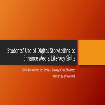 Students’ Use of Digital Storytelling to Enhance Media Literacy Skills