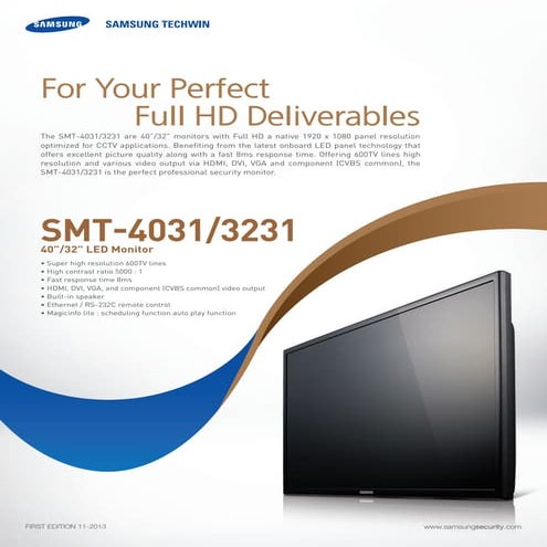 Samsung Techwin SMT-4031 Data Sheet