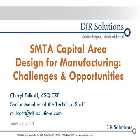 Design for Manufacturing: Challenges & Opportunities