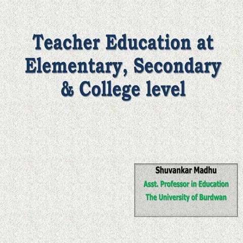 Teacher Education at Different Stages 