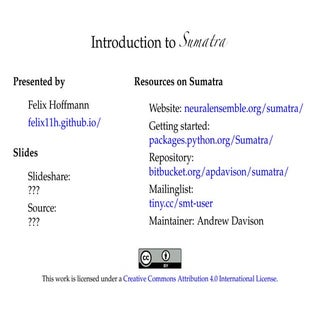 Introduction to Sumatra