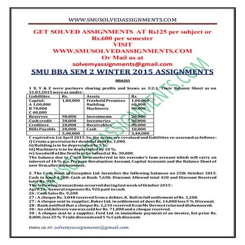 Smu bba sem 2 winter 2015 assignments