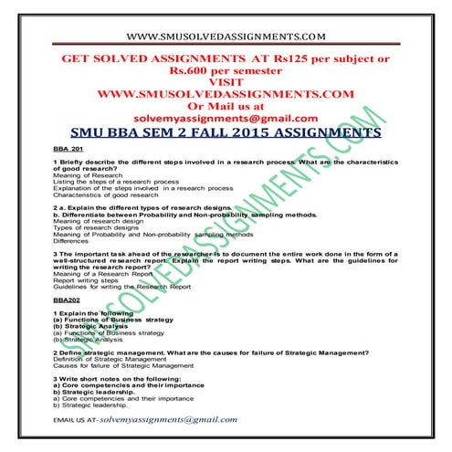 Sem 2 bba summer 2014 solved assignments | DOCX