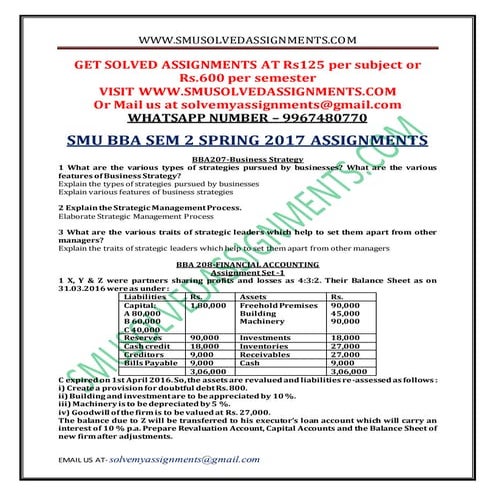 Smu bba sem 2 spring 2017 assignments