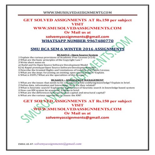 Smu bca sem 6 spring 2017 assignments