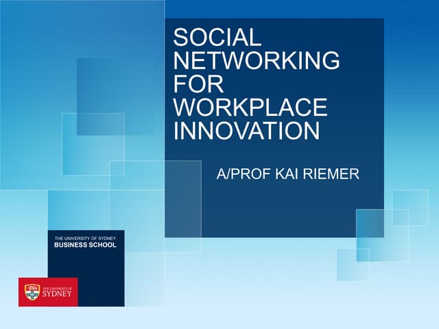 Social Media Week Sydney - Master Class Kai Riemer