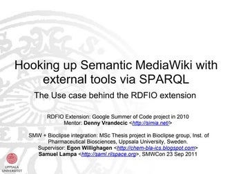 Hooking up Semantic MediaWiki with external tools via SPARQL
