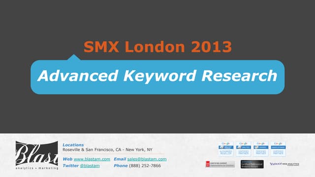 Advanced Keyword Research - SMX London