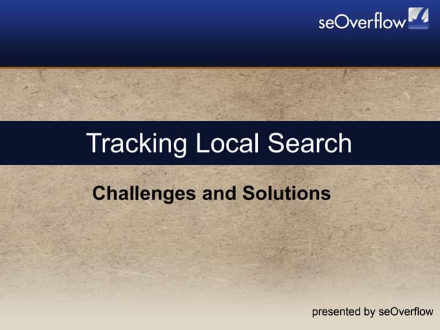 Tracking Local Search - SMX Toronto 2011