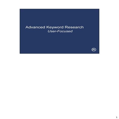 Advanced Keyword Research SMX Toronto March 2013