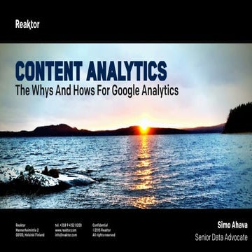 Content Analytics - The Whys And Hows For Google Analytics