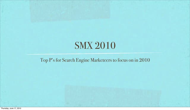 SMX 2010 Summary of Hot Topics from SEO Track