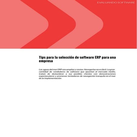 Tips para la selección de software ERP para una empresa