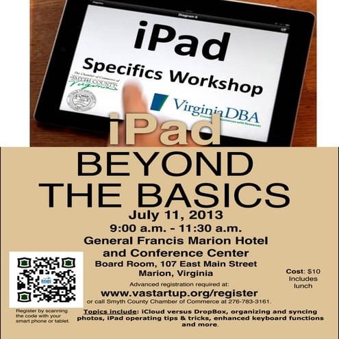 Smyth County iPad Specifics Workshop, July 11, 2013