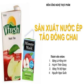 Sản xuất nước ép táo đóng chai