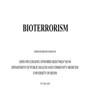Categories Of Bioterrorism Agents Pptx