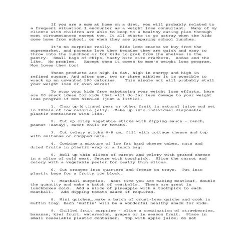 Snack Ideas For Kids That Wont Wreck Moms Diet!