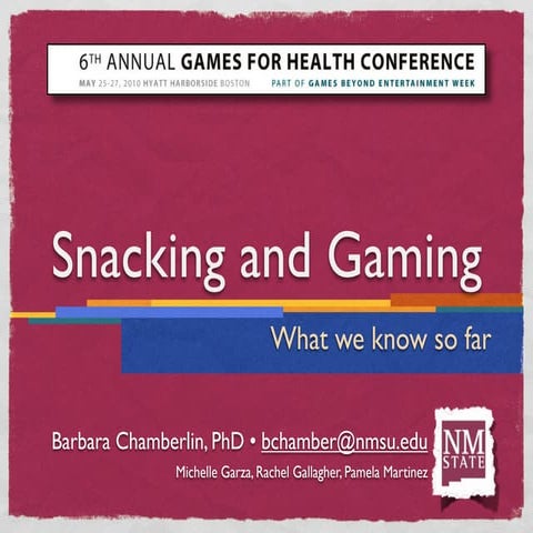 Snacking and Gaming: What We Know So Far