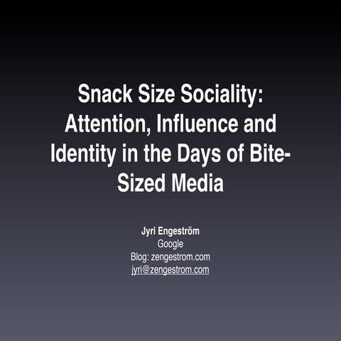 Snack Size Sociality