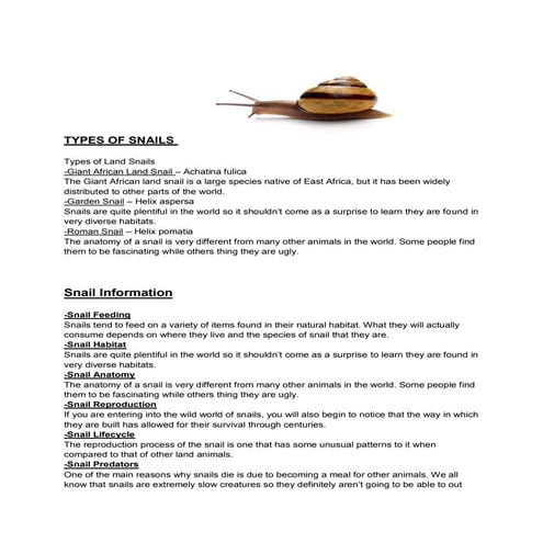 Snails biology | PDF