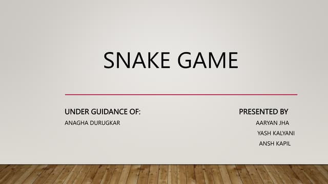 Snake Game using computer graphics in c and c++ | PPTX