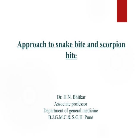 snake&scorpion bites and their management