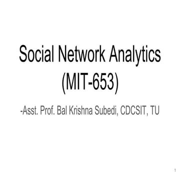 Introduction to Social Network Analytics