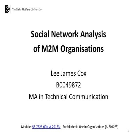 SNA of M2M Organisations