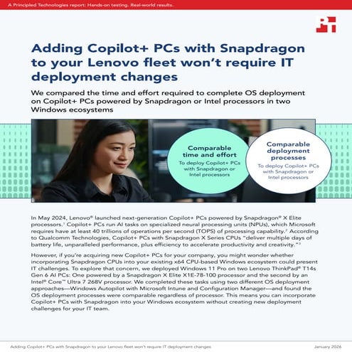 Adding Copilot+ PCs with Snapdragon to your Lenovo fleet won’t require ...