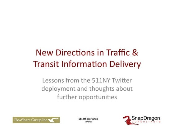 511 NY Social Media Presentation