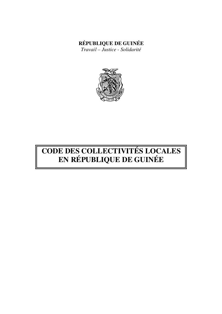 Snape Code Des Collectivites Locales En Republique De Guinee 2006