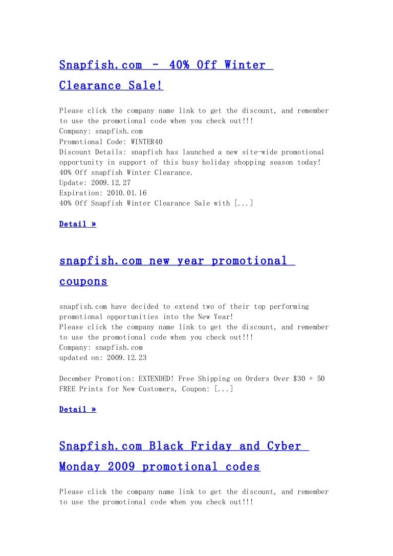 snapfish promo codes