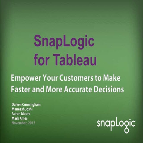 Snaplogic Tableau Cloud Integration Analytics 11052013