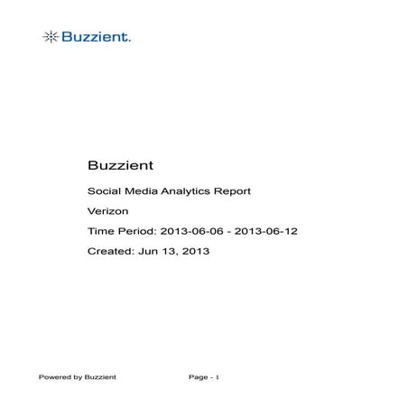 Buzzient Snapshot report for Verizon