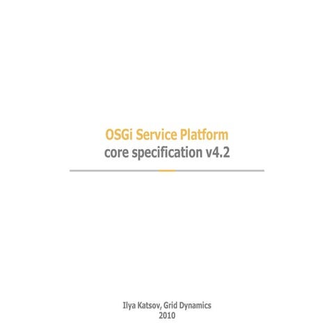 OSGi Service Platform 4.2