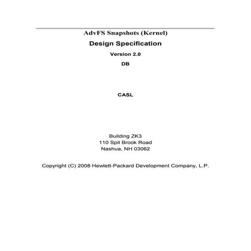AdvFS Snapshots (kernel)