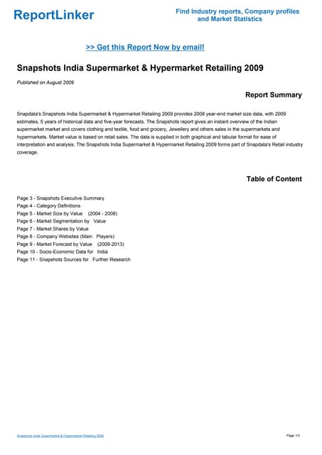 Snapshots India Supermarket & Hyper...