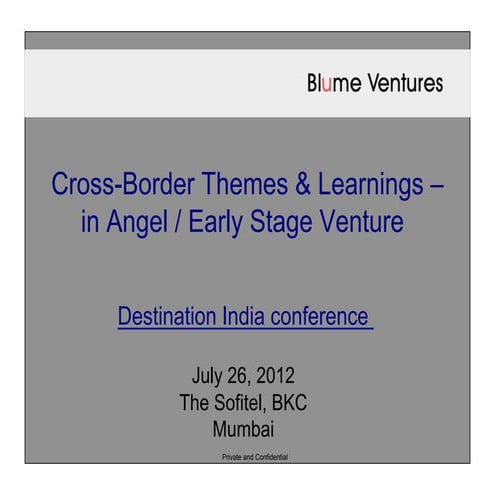 India Early Stage Venture : Themes & Learnings from the Valley 