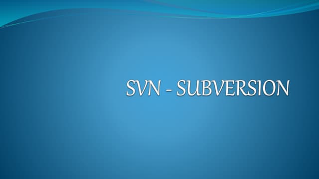 SVN Tutorial