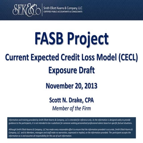 Current Expected Credit Loss Model Presentation
