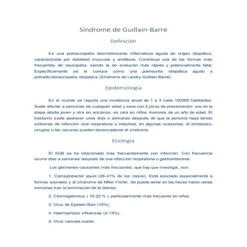 Sindrome de Landry-Guillain-Barré-Strohl | PDF