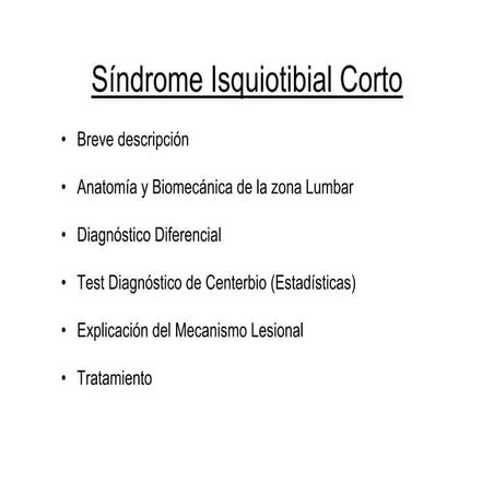 Síndrome isquiotibial corto