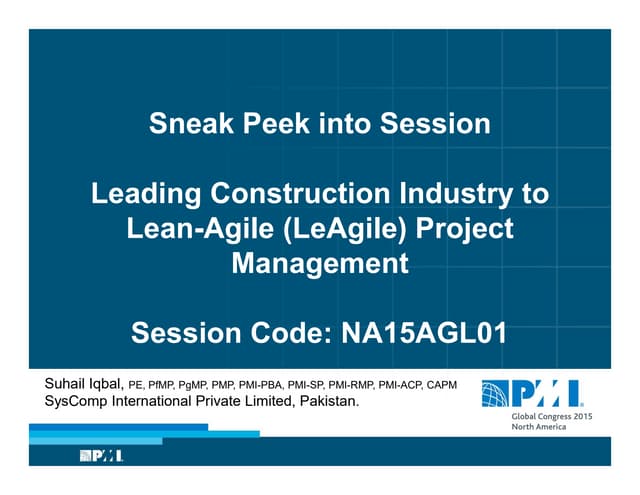 Sneak peek na15 agl01   leading construction industry to lean-agile (leagile) project management