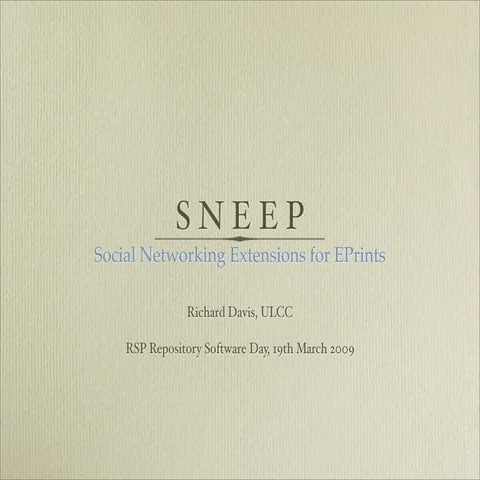 Social Networking Extensions for EPrints