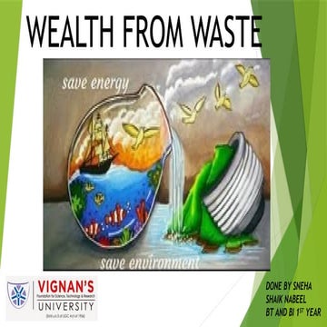  wealth from waste by SNEHA NABEEL (PPT) 