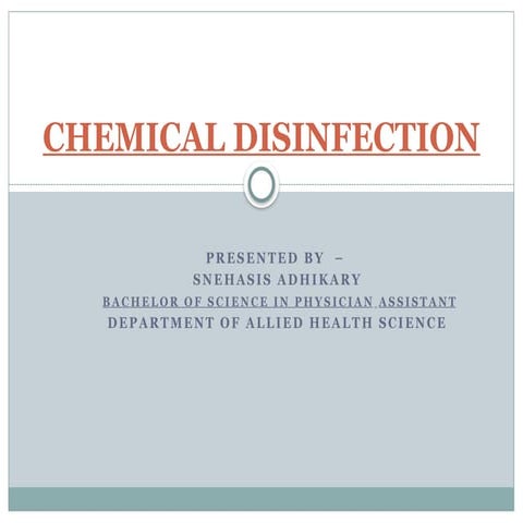 Chemical Disinfection types and Procedure  .pptx