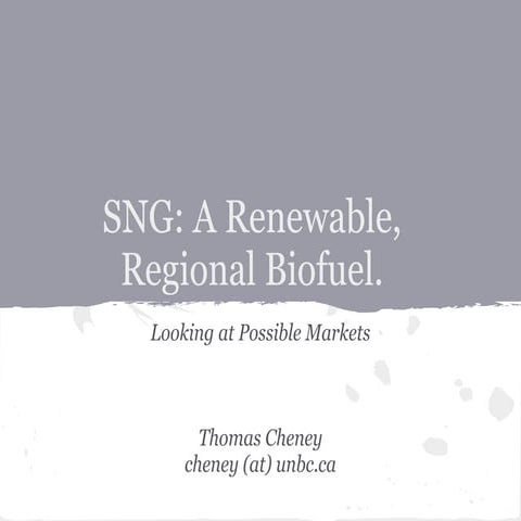 SNG: A Renewable, Regional Biofuel