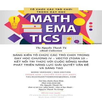 SÁNG KIẾN TỔ CHỨC CÁC TRÒ CHƠI TRONG DẠY HỌC CHƯƠNG IV – VECTƠ (TOÁN 10 – KẾT...